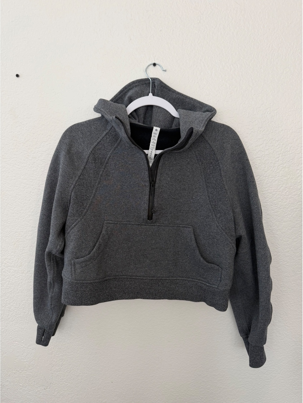Lululemon Gray Half-Zip Hoodie Sweatshirt XS/S scuba athleta vuori